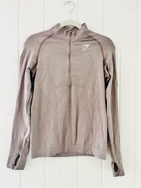 Gymshark Quarter-Zip Performance Top in Mauve